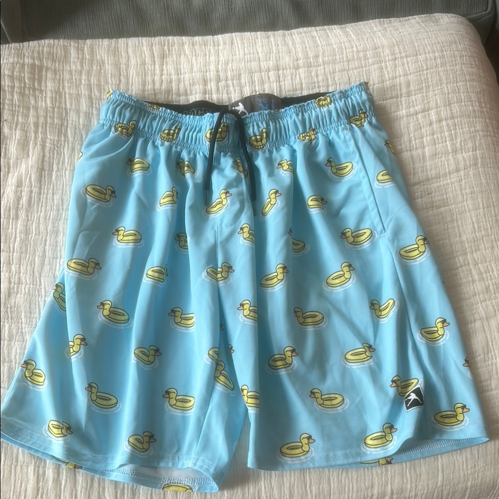 Kids Blue Duck Print Shorts